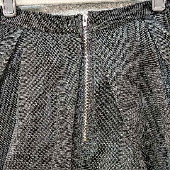 Maitai Black Pleated Midi Skirt Women’s Size M Mesh Overlay A-Line Whimsigoth - Picture 6 of 14